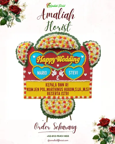 Karangan Papan Bunga Pernikahan di Ujunggebang
